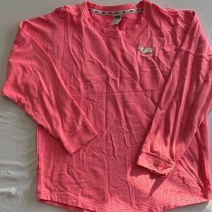 PINK Victoria's Secret Coral Long Sleeve Tee. TAGGED SIZE LARGE WMNS